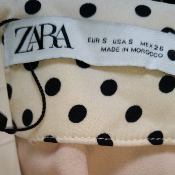 Zara cream polka dot ruffle pleated skirt NWT - Picture 5 of 6